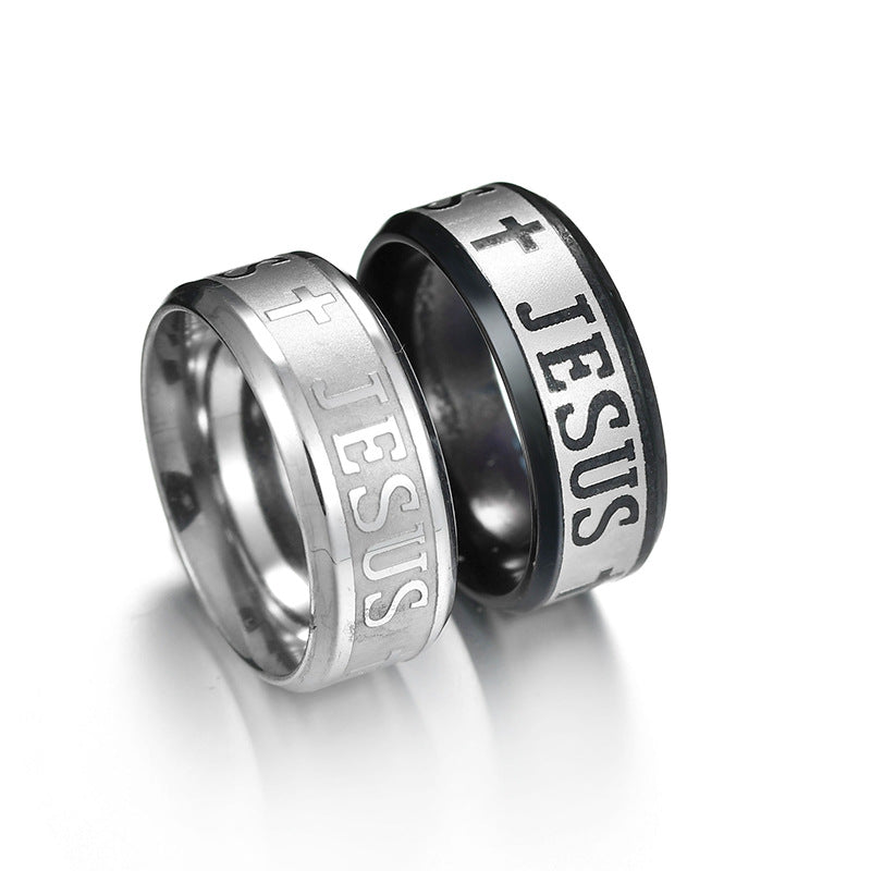 WWC Jesus Cross Ring (Stainless Steal)