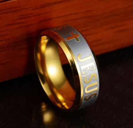 WWC Jesus Cross Ring (Stainless Steal)