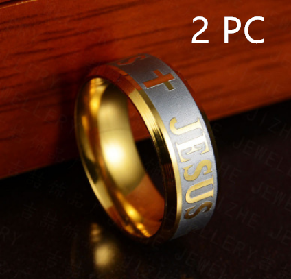 WWC Jesus Cross Ring (Stainless Steal)